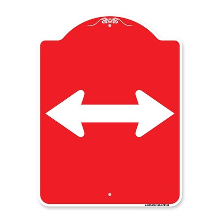 Amistad 18 x 24 in. Designer Series Sign - Bidirectional Arrow, Red & White AM2064182